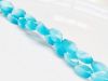 Picture of 12x6 mm, twisted oval, gemstone beads, cat's eye, sky blue, one strand