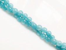 Image de 4x4 mm, perles rondes, pierres gemmes, quartz éponge, bleu duveteux