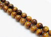 Image de 10x10 mm, perles rondes, pierres gemmes, oeil-de-tigre, brun doré, naturel, qualité A