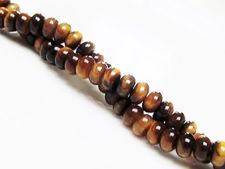 Picture of 4x6 mm, rondelle, gemstone beads, tiger eye, golden-brown, natural, A-grade