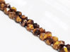 Picture of 7x8 mm, round English cut, gemstone beads, tiger eye, golden-brown, natural, faceted
