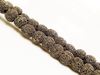 Picture of 8x8 mm, round, gemstone beads, lava rock, dyed warm black grey