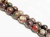 Image de 10x10 mm, perles rondes, pierres gemmes, jaspe forêt tropicale, rhyolite, naturelle