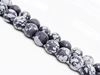 Picture of 8x8 mm, round, gemstone beads, obsidian, snowflake, natural, frosted