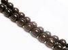 Image de 8x8 mm, perles rondes, pierres gemmes, obsidienne, à rayures brun rouge, naturelle