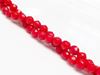 Picture of 6x6 mm, round, organic gemstone beads, coral, red, faceted