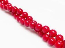 Picture of 6x6 mm, round, organic gemstone beads, coral, red