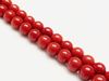 Image de 5.3x5.3 mm, perles rondes, pierres gemmes organiques, corail, rouge vin