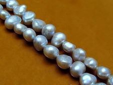 Image de 7-8 mm, pépites médium, pierres gemmes organiques, perles d'eau douce, naturelles, gris argenté