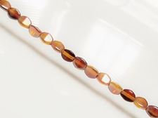 Image de 5x3 mm, toupies Pinch, perles de verre tchèque, ambre jaune, transparent, lustré orange crème abricot