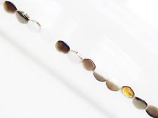 Image de 5x3 mm, toupies Pinch, perles de verre tchèque, blanc craie, opaque, couche partielle Azuro
