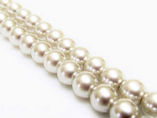 Image de 6x6 mm, perles de verre tchèque, rondes, nacrées, gris argenté, qualité supérieure, pré-enfilé, 38 perles