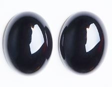 Picture of 13x18 mm, oval, gemstone cabochons, onyx, black