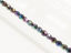 Image de 4x4 mm, perles à facettes tchèques rondes, noires, opaques, lustrées iris bleu violet
