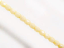 Picture of 3x3 mm, Czech faceted round beads, chalk white, opaque, cream butter white shimmer