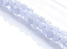 Image de 4x4 mm, perles rondes, pierres gemmes, calcédoine, bleue, naturelle