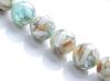 Image de 14x14 mm, perles rondes, pierres gemmes,  coquillage naturel en résine, turquoise vert aqua