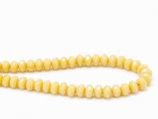 Image de 3x5 mm, perles à facettes tchèques rondelles, beiges, opaques