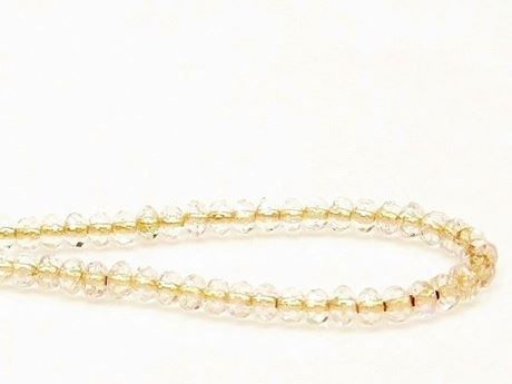 Image de 3x5 mm, perles à facettes tchèques rondelles, cristal, transparent, doublé cuivre jaune