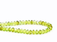 Picture of 3x5 mm, Czech faceted rondelle beads, light olive green, transparent