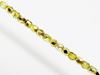 Picture of 4x4 mm, Czech faceted round beads, transparent, lime green luster, half tone mirror