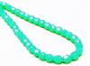 Picture of 6x6 mm, Czech faceted round beads, light turquoise green, translucent, opalescent