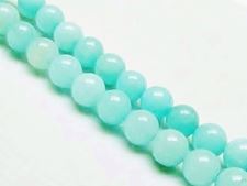 Picture of 8x8 mm, round, gemstone beads, jade, light turquoise green, A-grade