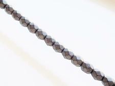 Picture of 6x6 mm, Czech faceted round beads, frosted black , opaque, shimmering
