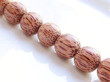 Image de  15x15 mm, perles rondes, organiques, bois de cocotier, brun clair, naturel