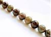 Picture of 8x8 mm, round, gemstone beads, chalcedony, green-brown, natural