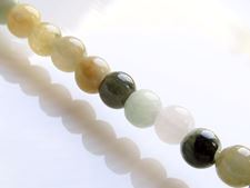 Picture of 5-6 mm, round, gemstone beads, jade and labradorite mix, natural, hand-cut