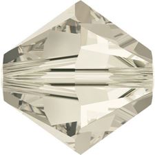 Afbeelding van 4 mm, Xilion bicone Swarovski® kristal kralen, kristal zilver tint