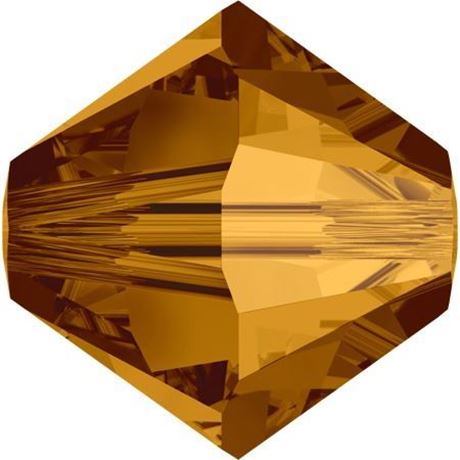 Afbeeldingen van 4 mm, Xilion bicone Swarovski® kristal kralen, koper kristal