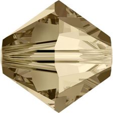 Afbeelding van 4 mm, Xilion bicone Swarovski® kristal kralen, kristal gouden schaduw