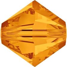 Afbeelding van 4 mm, Xilion bicone Swarovski® kristal kralen, topaas geel