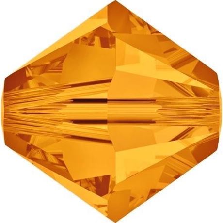 Afbeeldingen van 4 mm, Xilion bicone Swarovski® kristal kralen, topaas geel