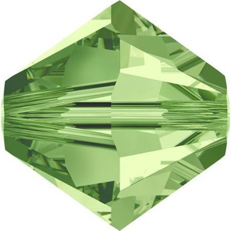 Picture of 4 mm, Xilion bicone Swarovski® Crystal beads, peridot green