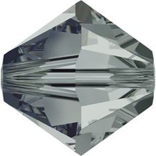 Picture of 4 mm, Xilion bicone Swarovski® Crystal beads, diamond black