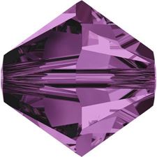 Afbeelding van 4 mm, Xilion bicone Swarovski® kristal kralen, amethist paars
