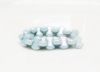 Picture of 6x8 mm, CoCo, Czech druk beads, chalk white, opaque, Columbia blue luster