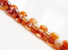 Image de 6x8 mm, CoCo,  perles de verre pressé tchèque, cristal, transparent, lustré orange crème abricot