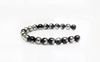 Picture of 4x4 mm, round, Czech druk beads, black, opaque, partially chrome plated