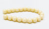 Image de 6x6 mm, rondes, perles de verre pressé tchèque, blanc craie, opaque, lustré blanc beurre 