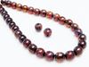 Picture of 6x6 mm, round, Czech druk beads, amber brown, transparent, picasso