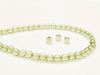 Picture of 4x4 mm, round, Czech druk beads, transparent, celadon green luster