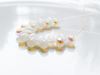 Afbeeldingen van 4x6 mm, Tsjechische geperste glaskralen, druppels, opaal wit, doorschijnend, AB