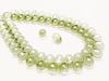 Picture of 5x7 mm, Czech druk beads, drops, transparent, celadon green luster