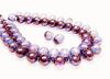 Picture of 5x7 mm, Czech druk beads, drops, transparent, alexandrite purple luster