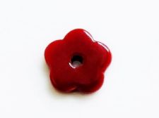 Picture of 1.9x1.9 cm, pendant, Greek ceramic daisy, ruby red enamel