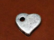 Picture of 2.7x2.5 cm, Greek ceramic pendant, heart-shaped, antique silver-metalized
